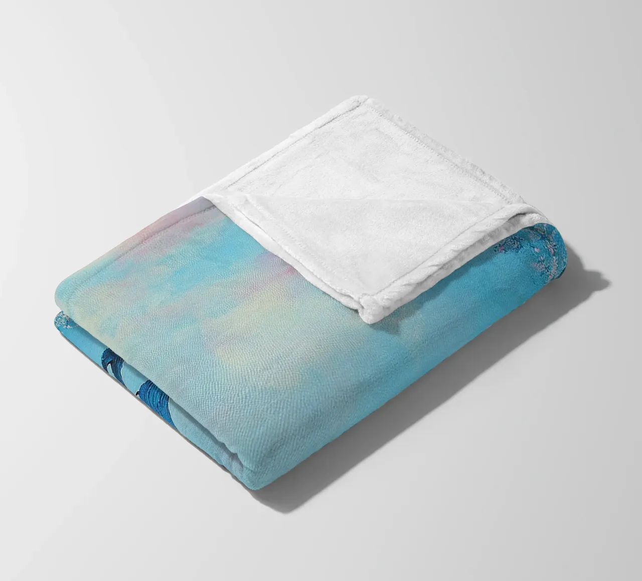 Uccello blu coperta in pile da Nikis Art Studio