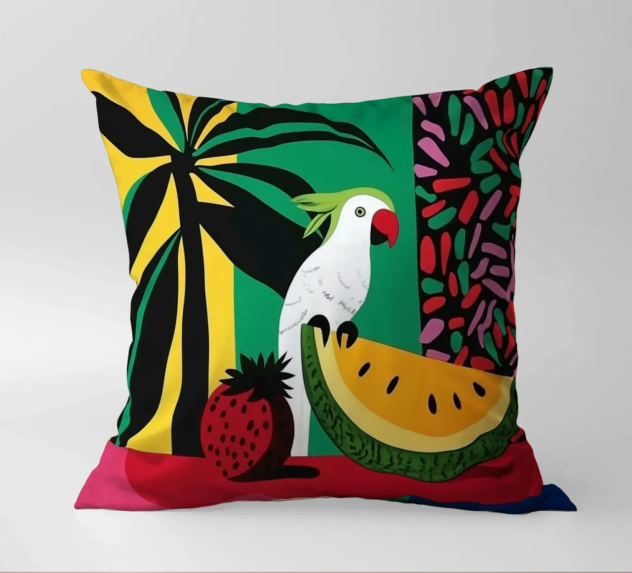 Frutta tropicale con cacatua bianco cuscino da Autofocus