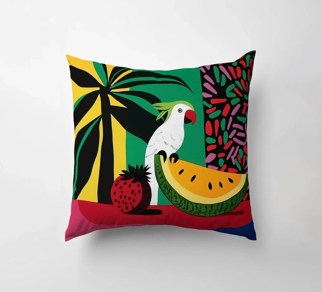 Frutta tropicale con cacatua bianco cuscino da Autofocus