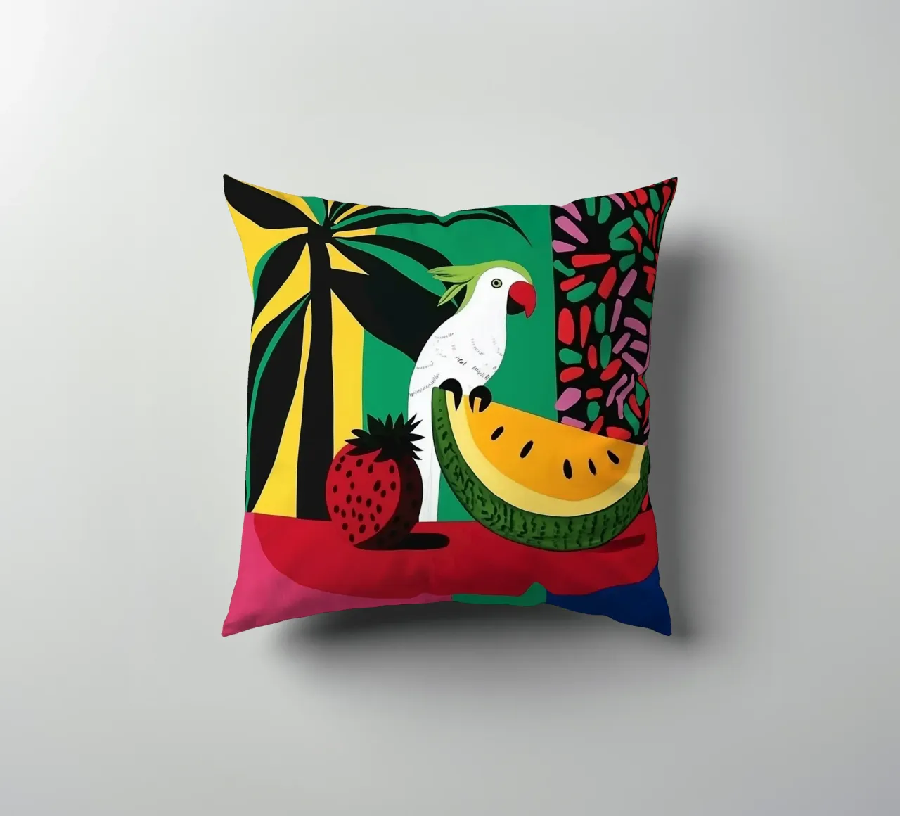Frutta tropicale con cacatua bianco cuscino da Autofocus