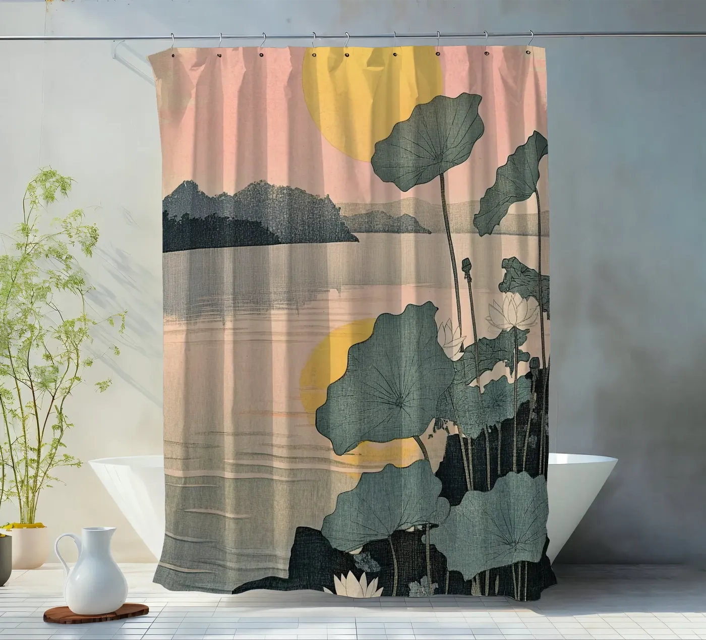 Sunset Duschvorhang von Ukiyo Visions