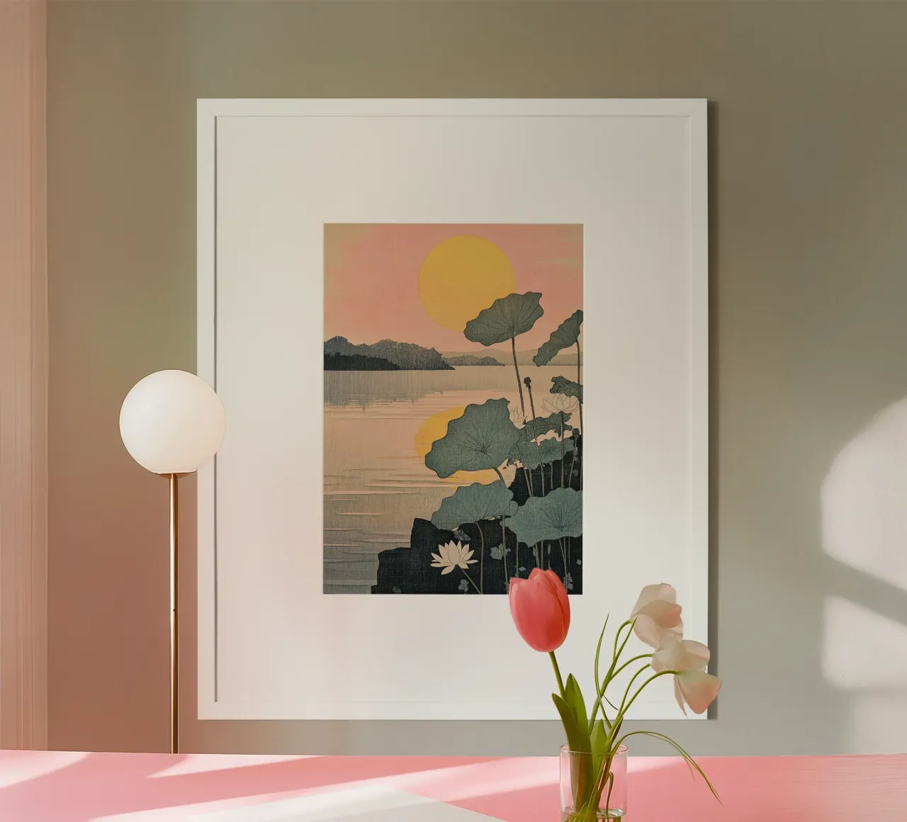 Tramonto poster con telaio in legno da Ukiyo Visions