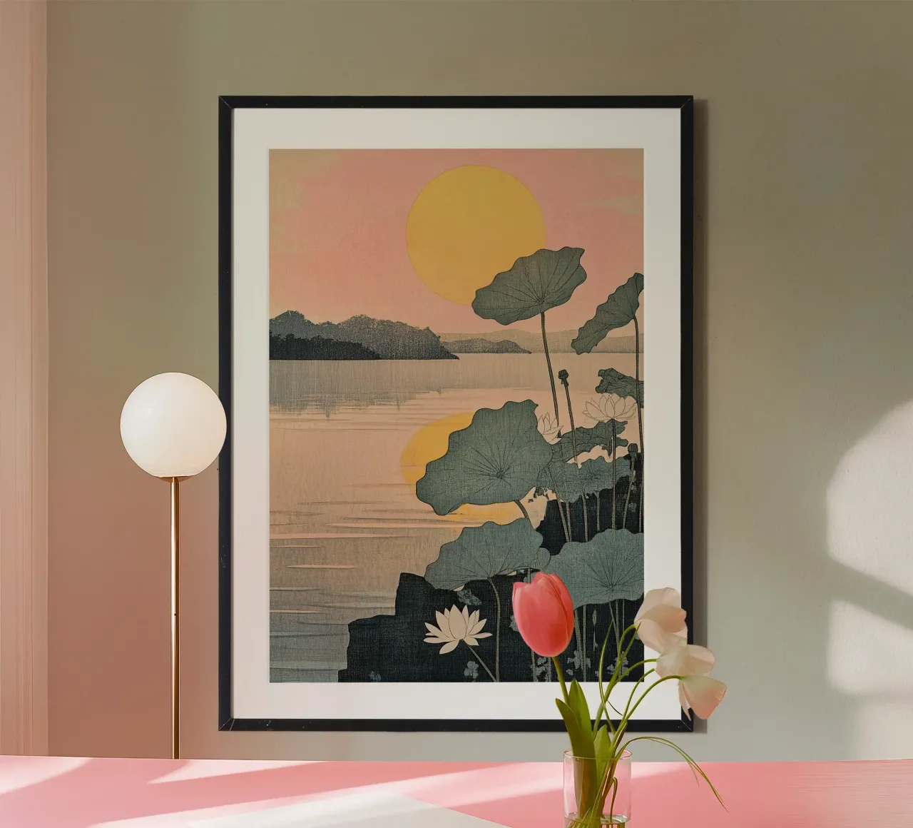 Tramonto poster con telaio in legno da Ukiyo Visions