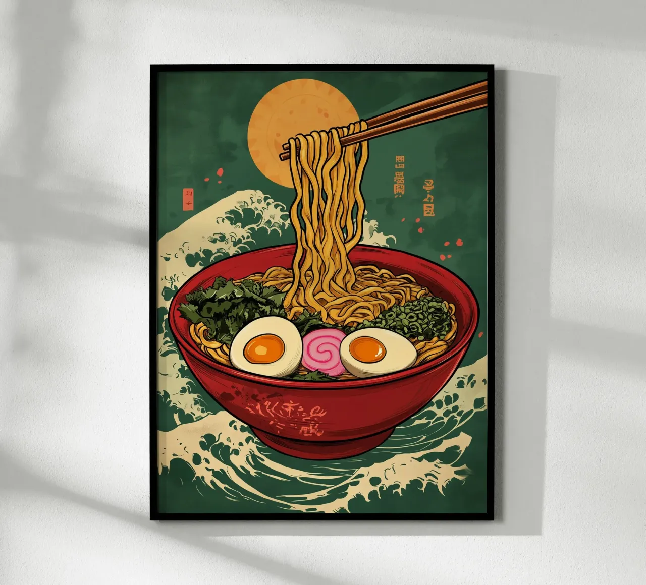 Ramen giapponese artistico poster con telaio in alluminio da Spice & Style