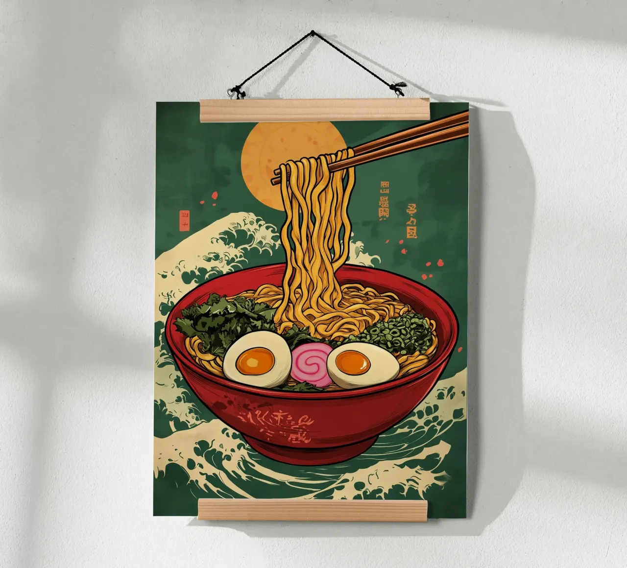 Ramen giapponese artistico poster con telaio in alluminio da Spice & Style