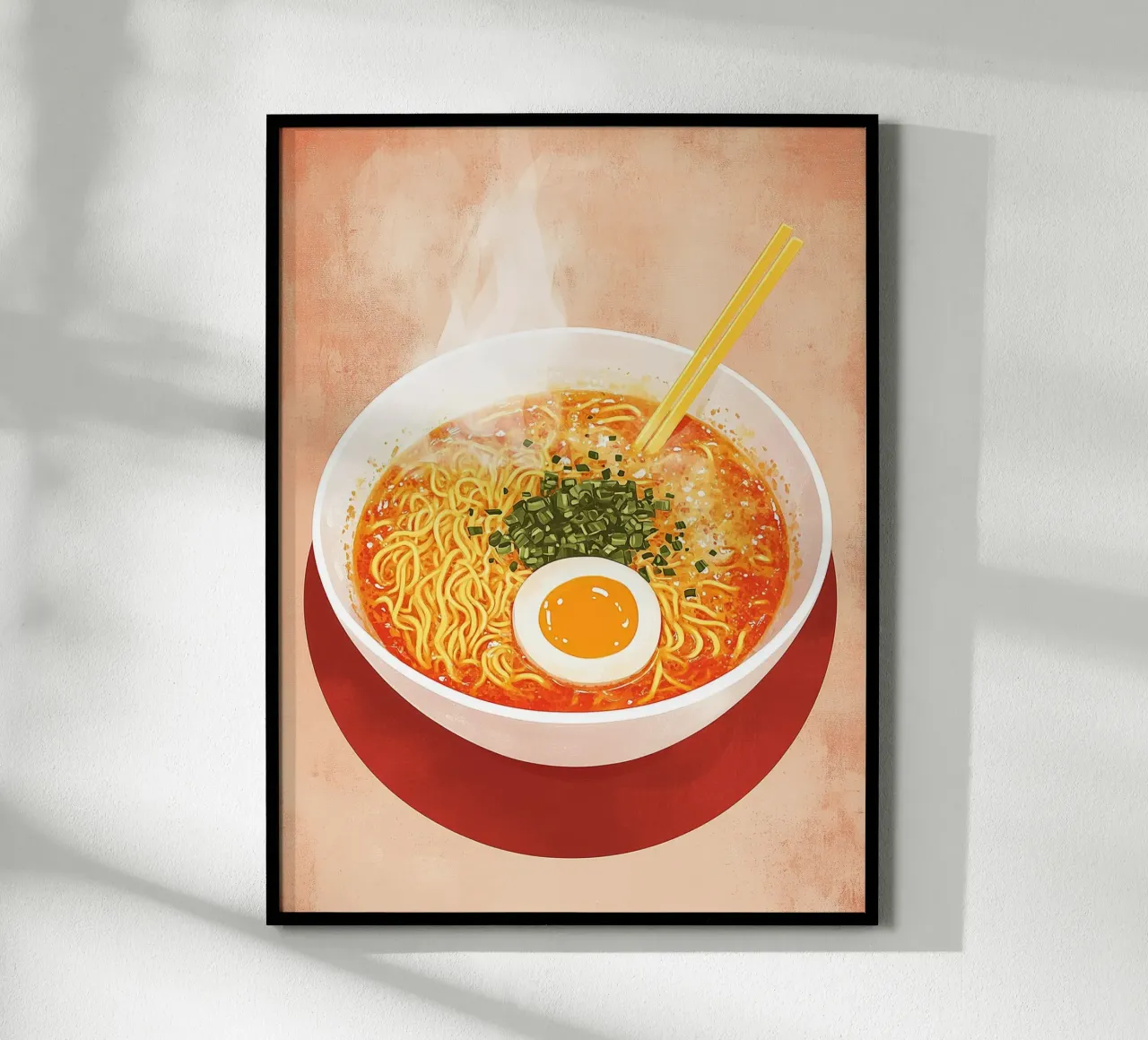 Ciotola di ramen épicé poster con telaio in plastica da Spice & Style