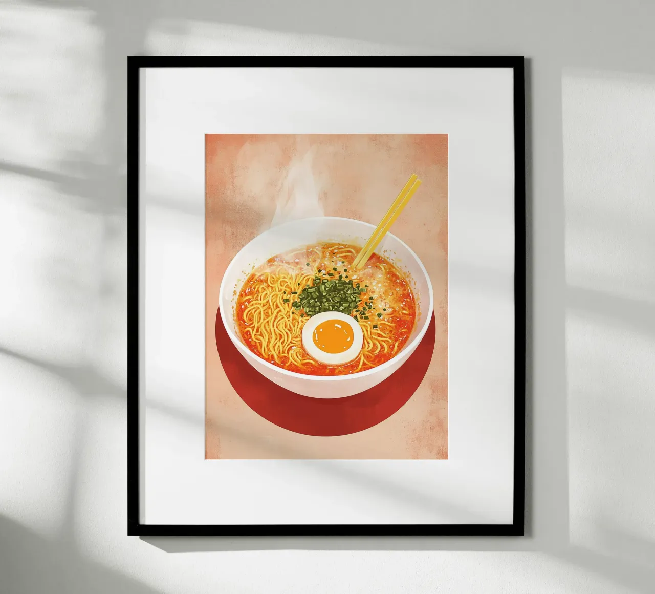 Ciotola di ramen épicé poster con telaio in plastica da Spice & Style