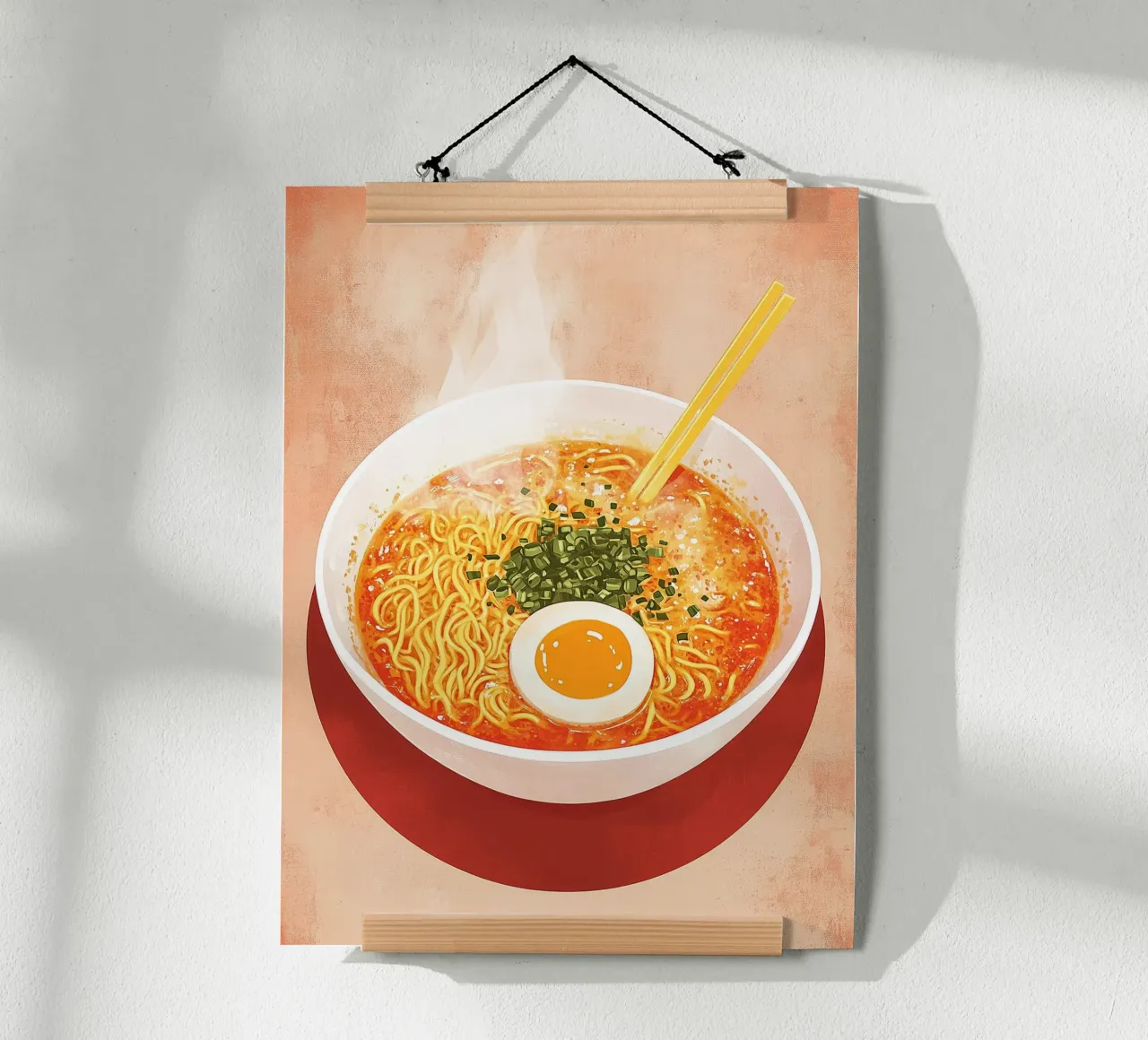 Ciotola di ramen épicé poster con telaio in plastica da Spice & Style