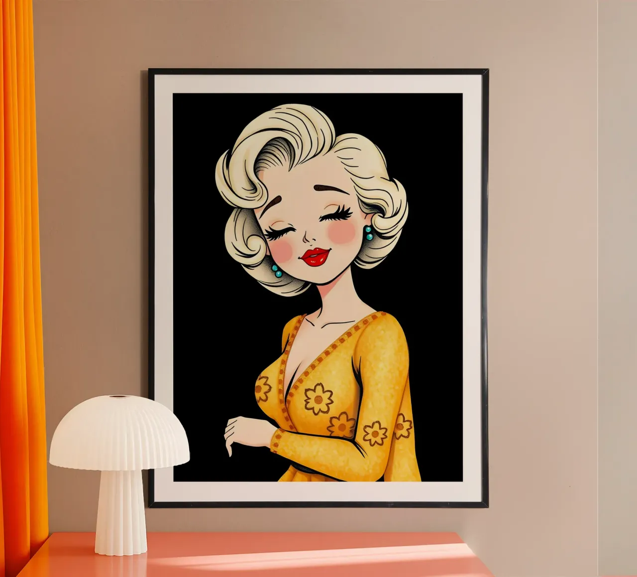 MARILYN MONROE poster con telaio in alluminio da COLLEEN CRAFTS
