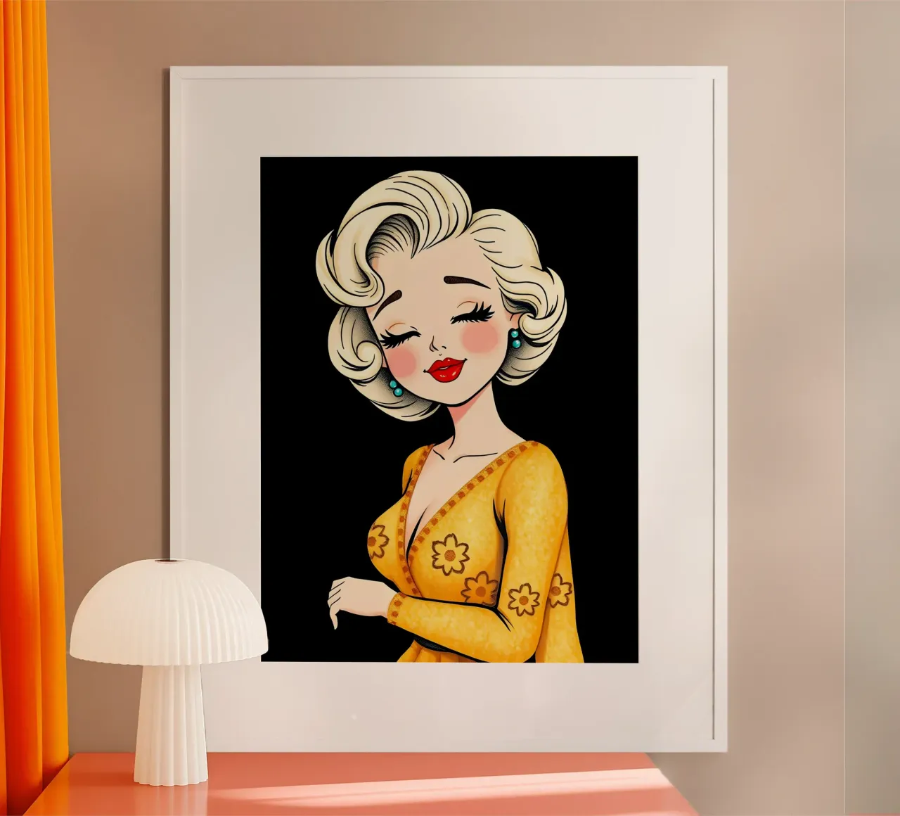 MARILYN MONROE poster con telaio in alluminio da COLLEEN CRAFTS