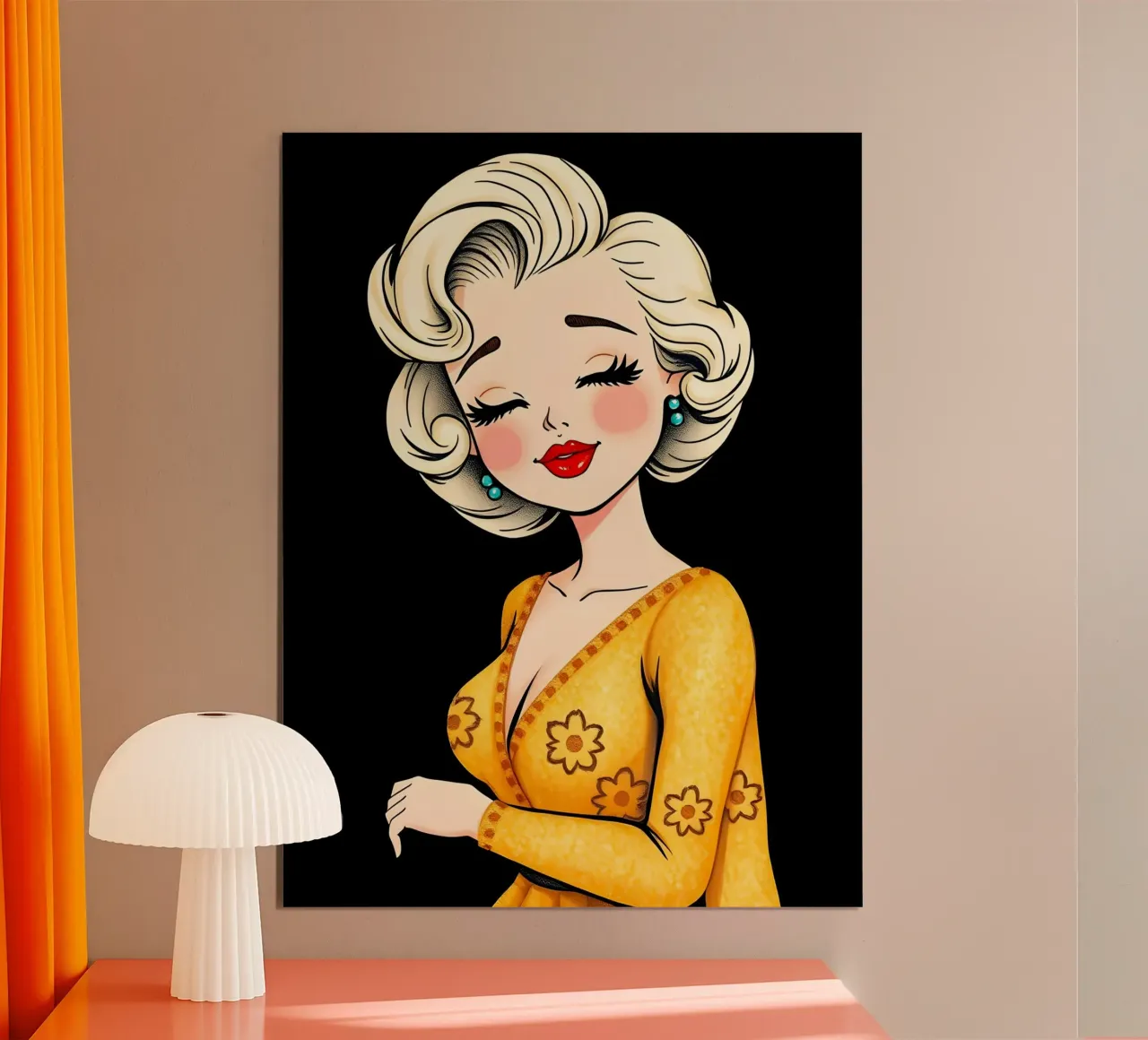 MARILYN MONROE poster con telaio in alluminio da COLLEEN CRAFTS