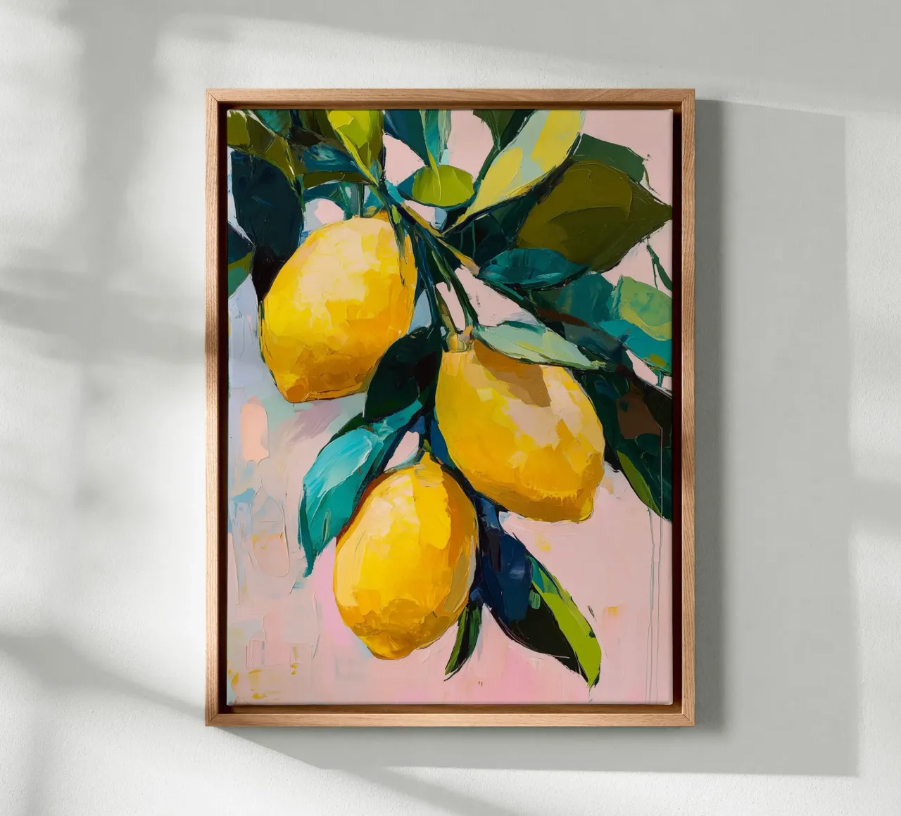Limoni in vernice strutturata tela con Cornice a cassetta da Spice & Style