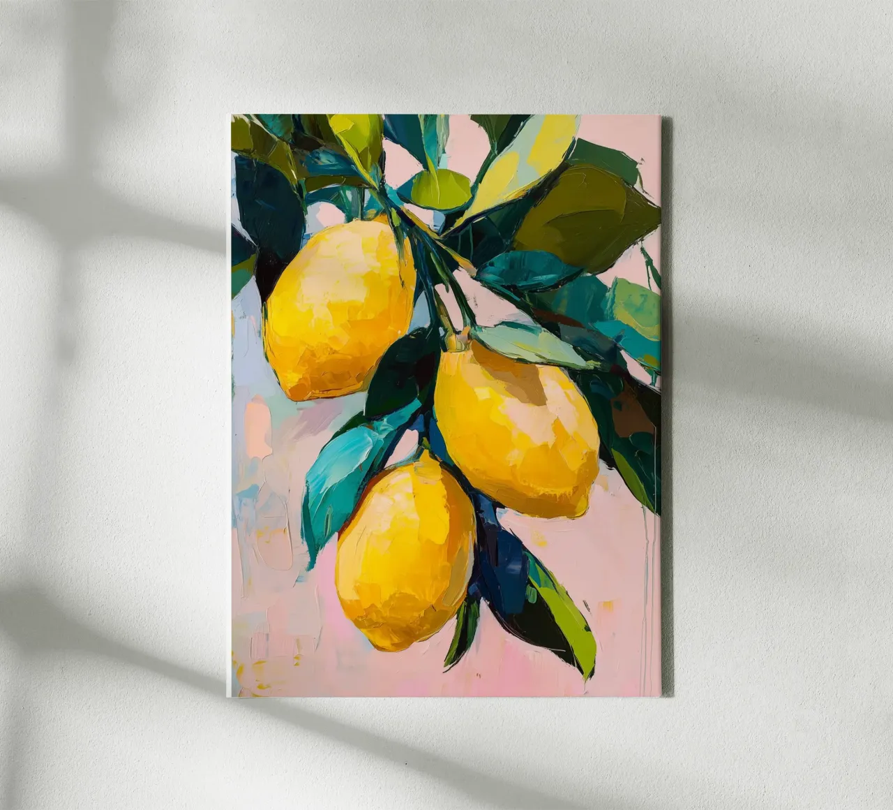 Limoni in vernice strutturata tela con Cornice a cassetta da Spice & Style