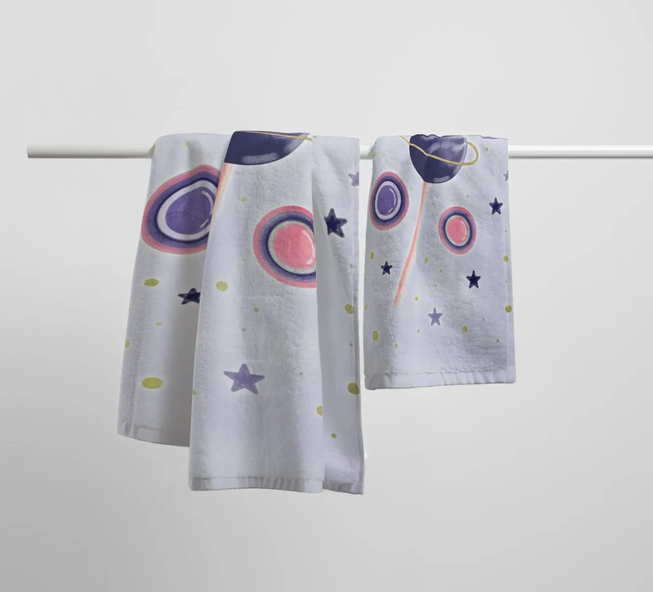 Lollipop Planet asciugamano da bagno da cafelab