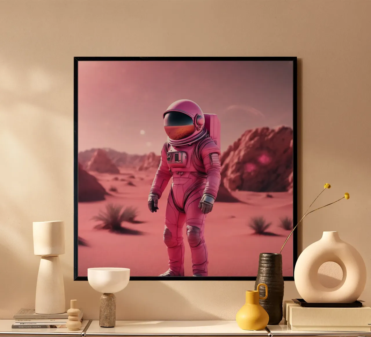 Pinky poster con telaio in legno da Flo Klein