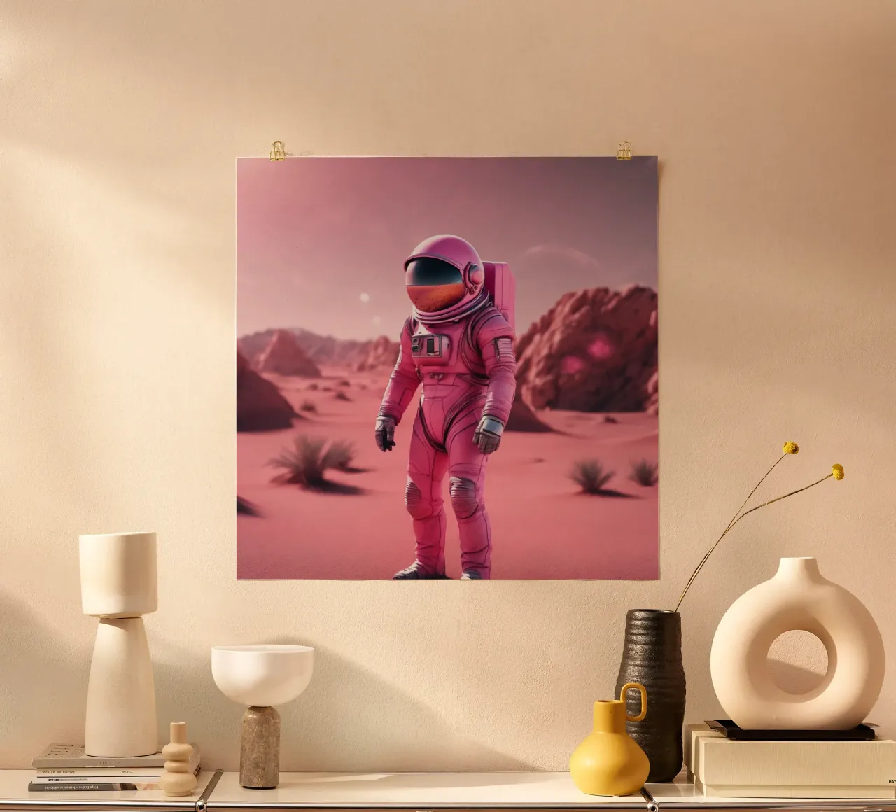 Pinky poster con telaio in legno da Flo Klein