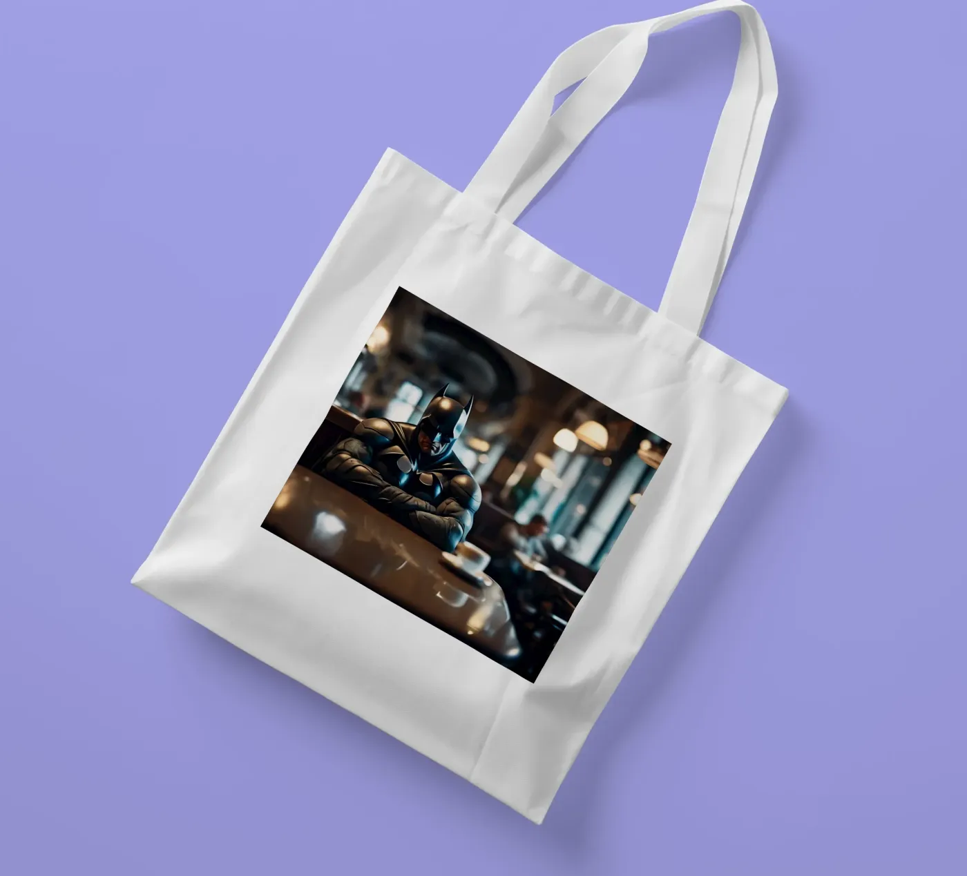 Grumpy Batman tote bag by Flo Klein Gallery