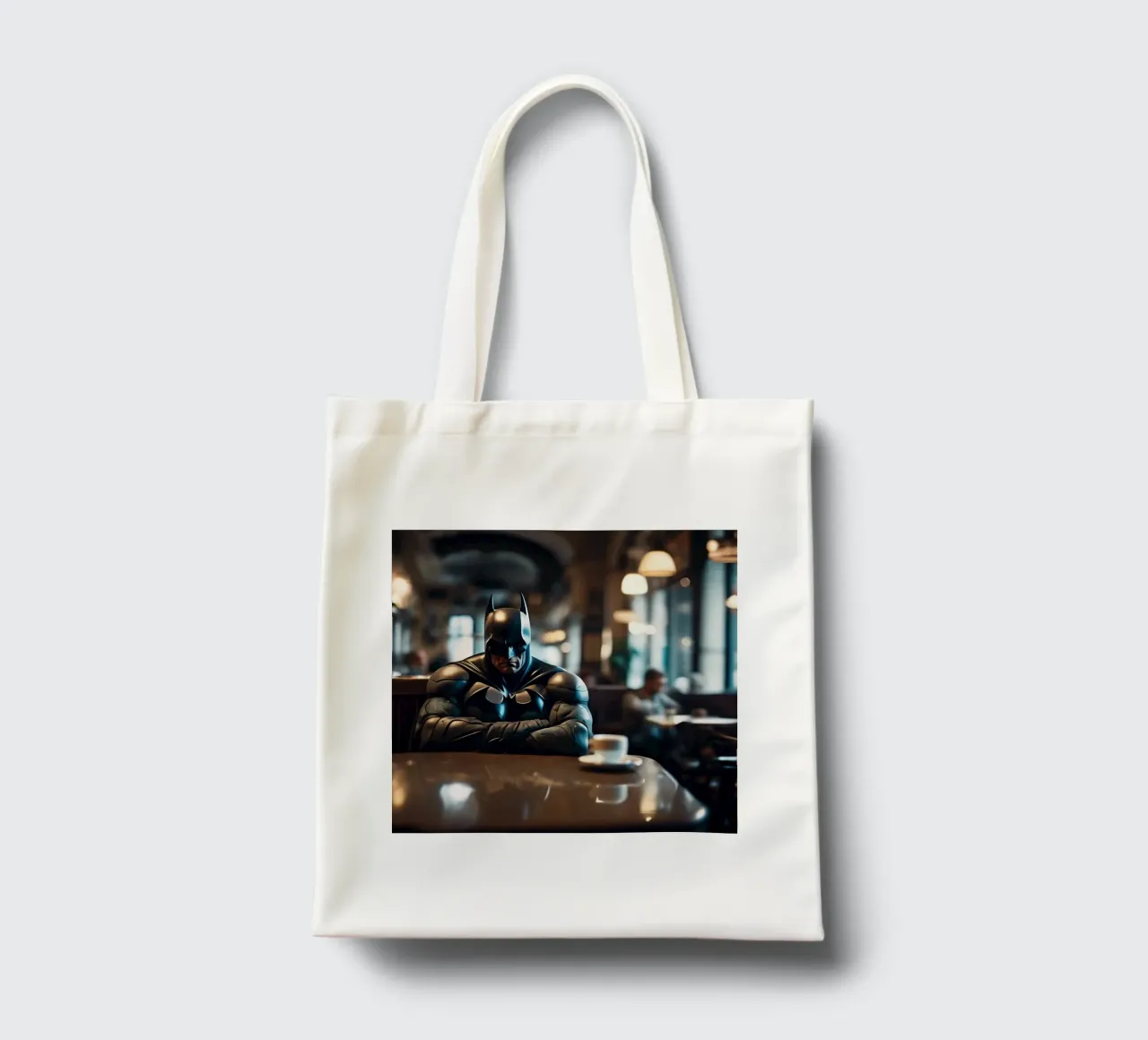 Grumpy Batman borsa in juta da Flo Klein