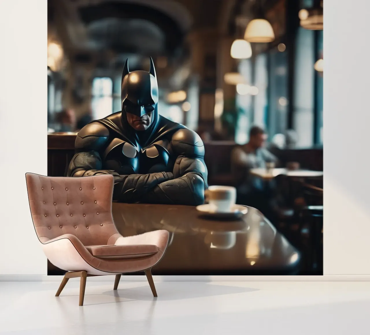 Grumpy Batman fotobehang van Flo Klein