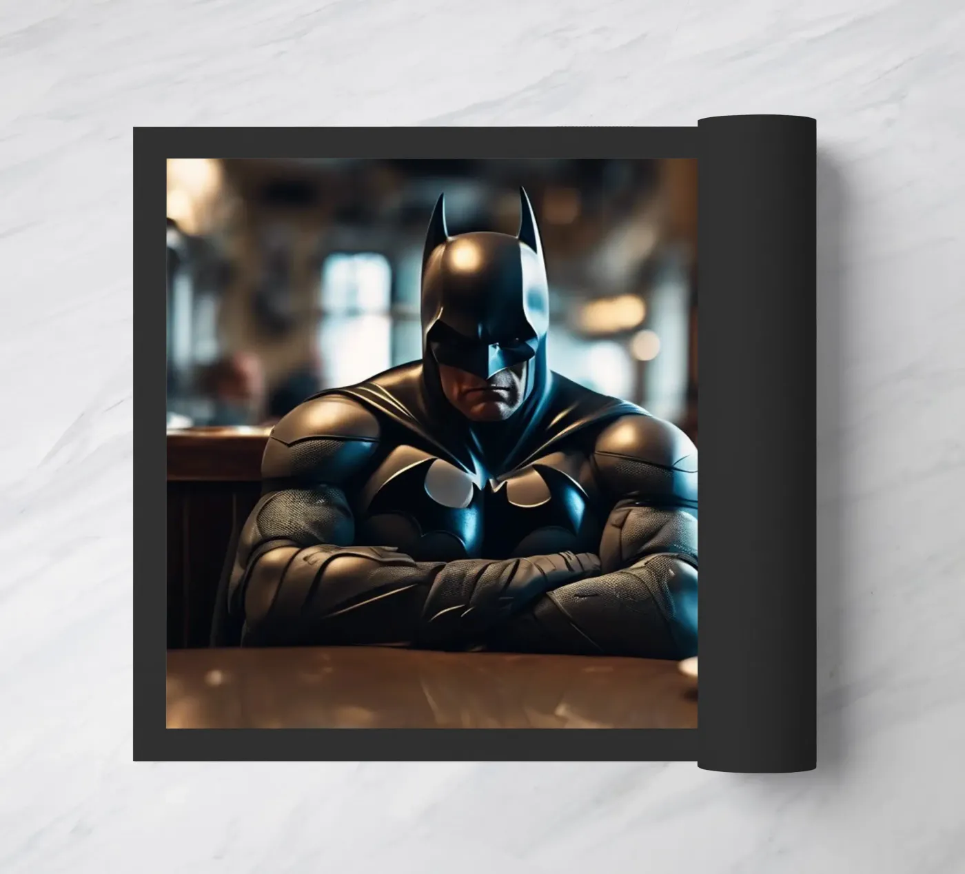 Grumpy Batman Fußmatte von Flo Klein Gallery