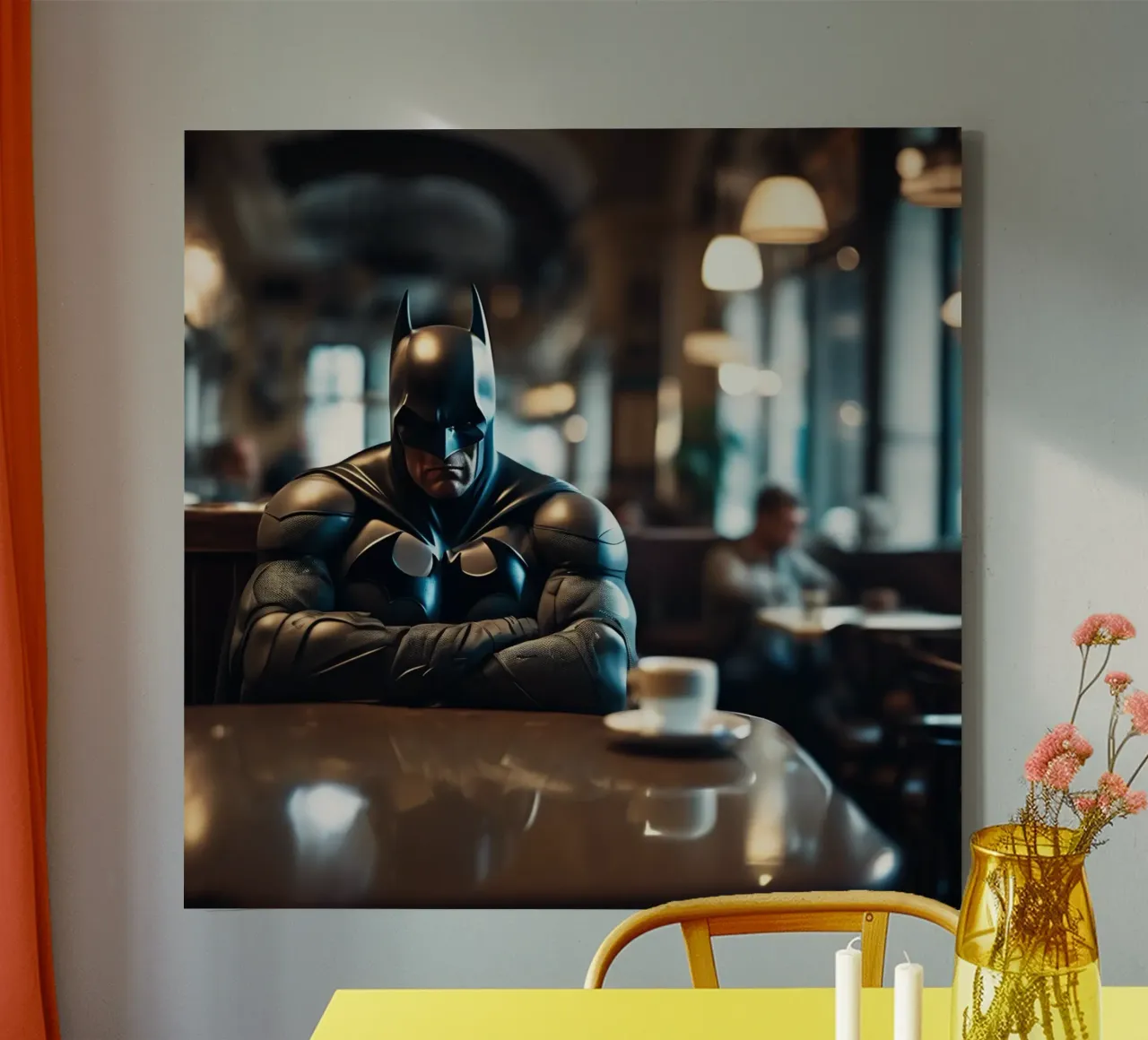 Grumpy Batman canvas van Flo Klein