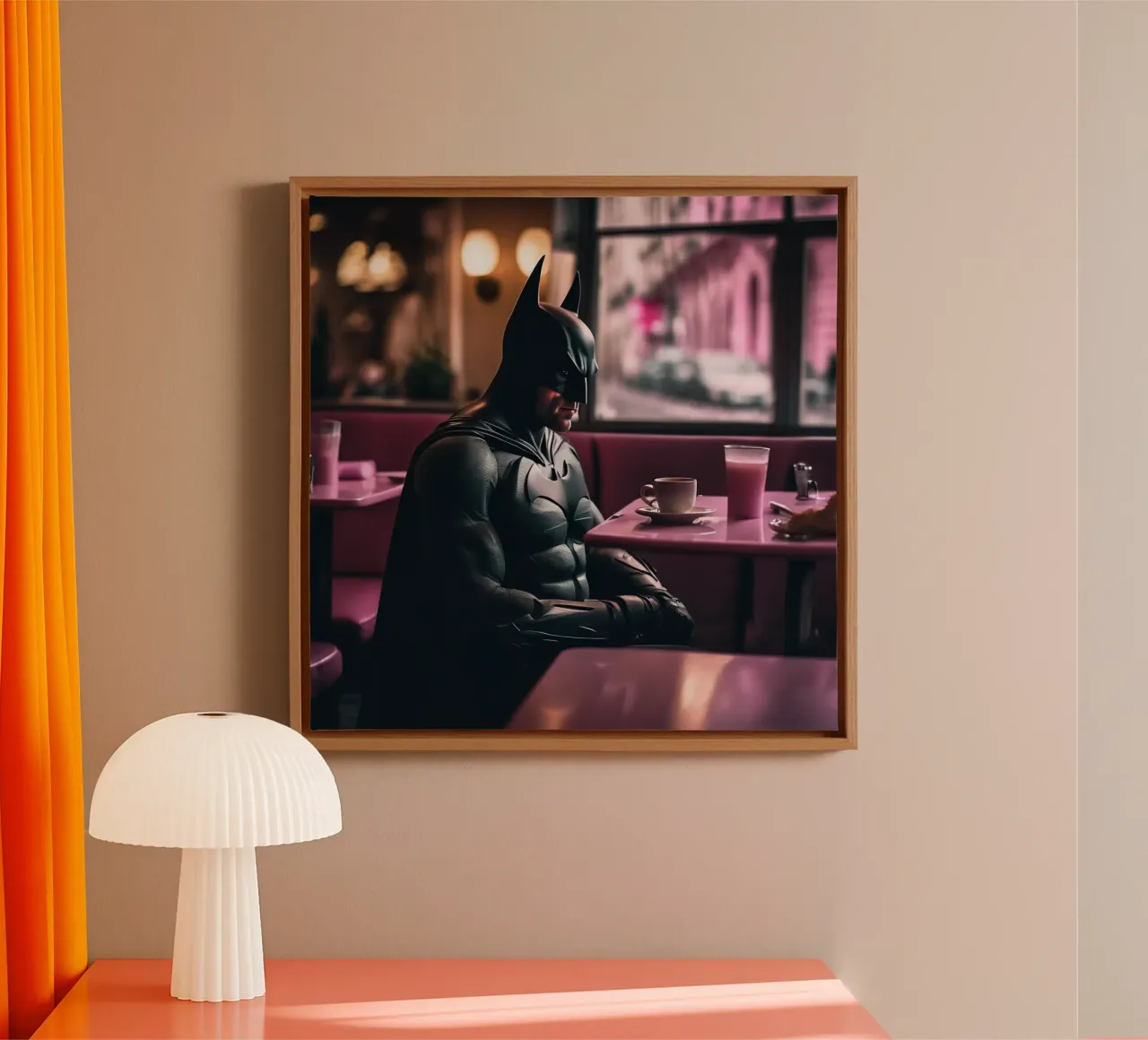 Batman in Paris tela con Cornice a cassetta da Flo Klein