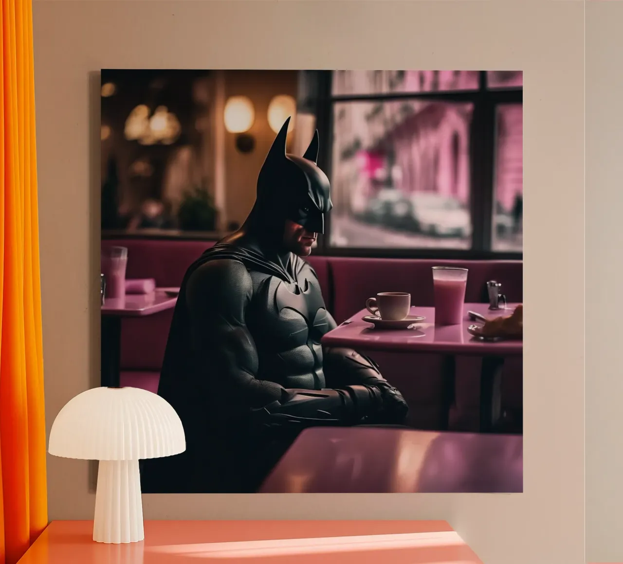 Batman in Paris tela con Cornice a cassetta da Flo Klein