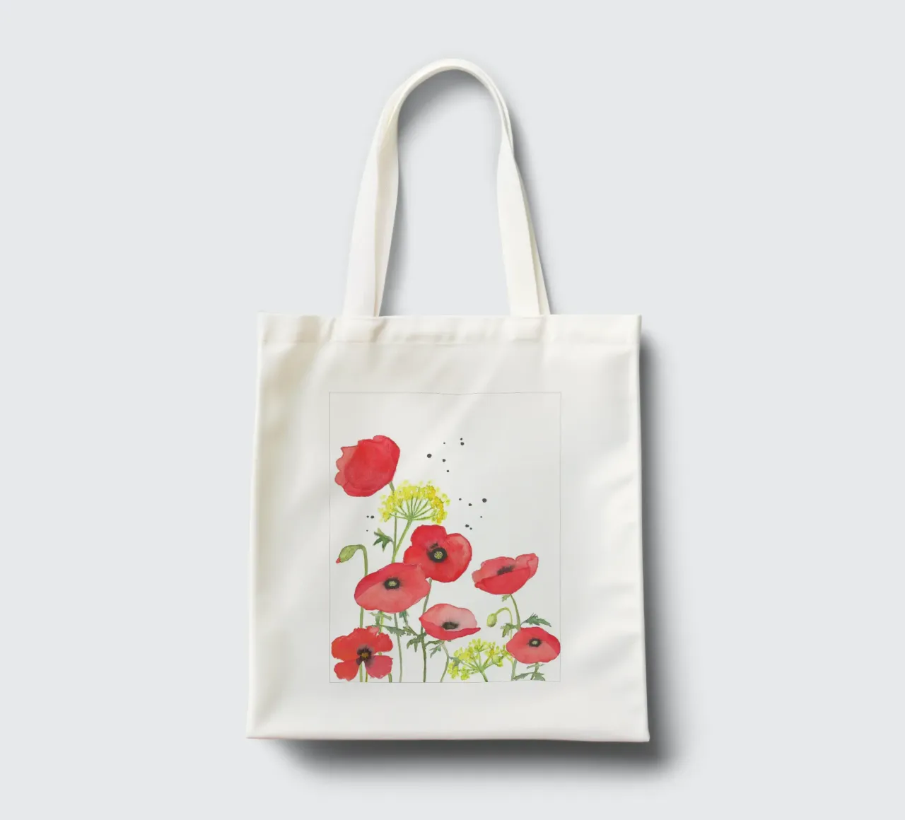 Mohnblumen und gelbe Blüten borsa in juta da Farbwelten