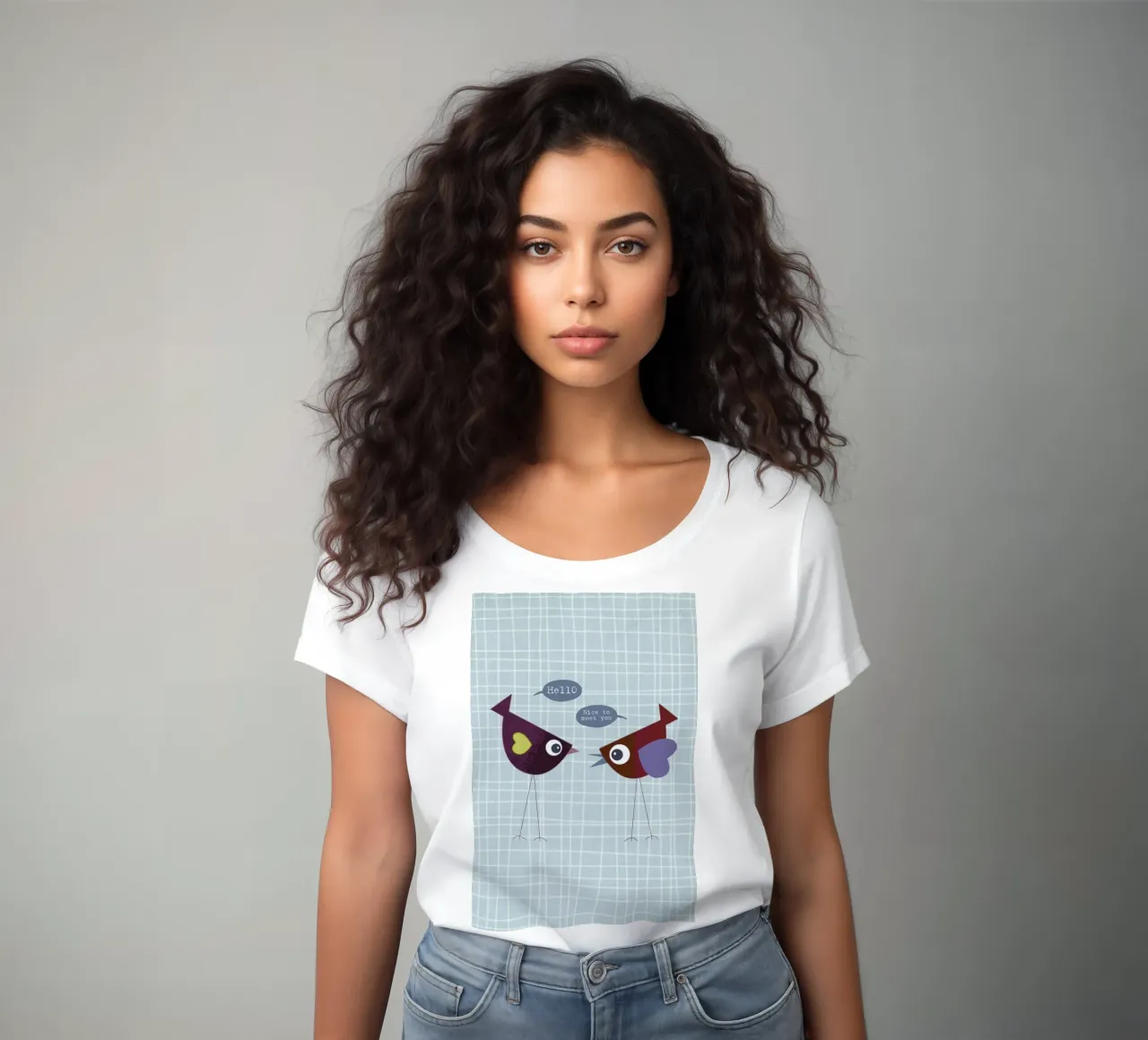 Hello nice to meet you bird t-shirt ajusté pour femmes de JaySan Studio