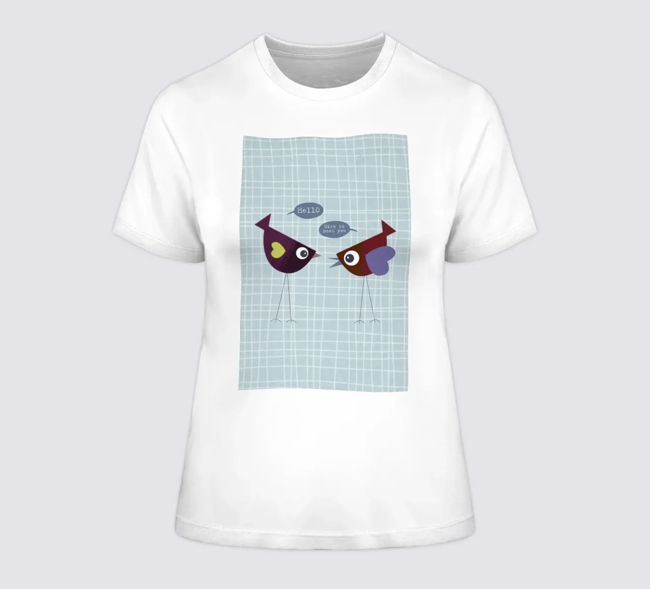 Hello nice to meet you bird t-shirt ajusté pour femmes de JaySan Studio