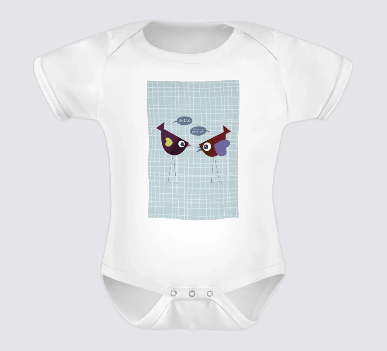 Hello nice to meet you bird body neonato maniche corte da JaySan Studio