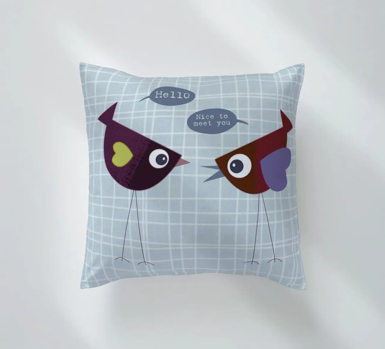 Hello nice to meet you bird cuscino da JaySan Studio
