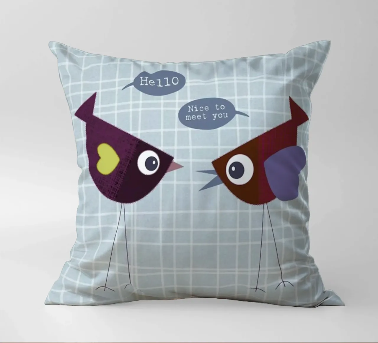 Hello nice to meet you bird cuscino da JaySan Studio