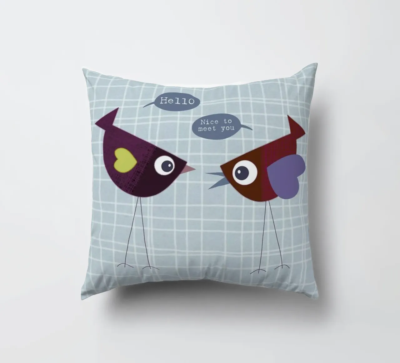 Hello nice to meet you bird cuscino da JaySan Studio