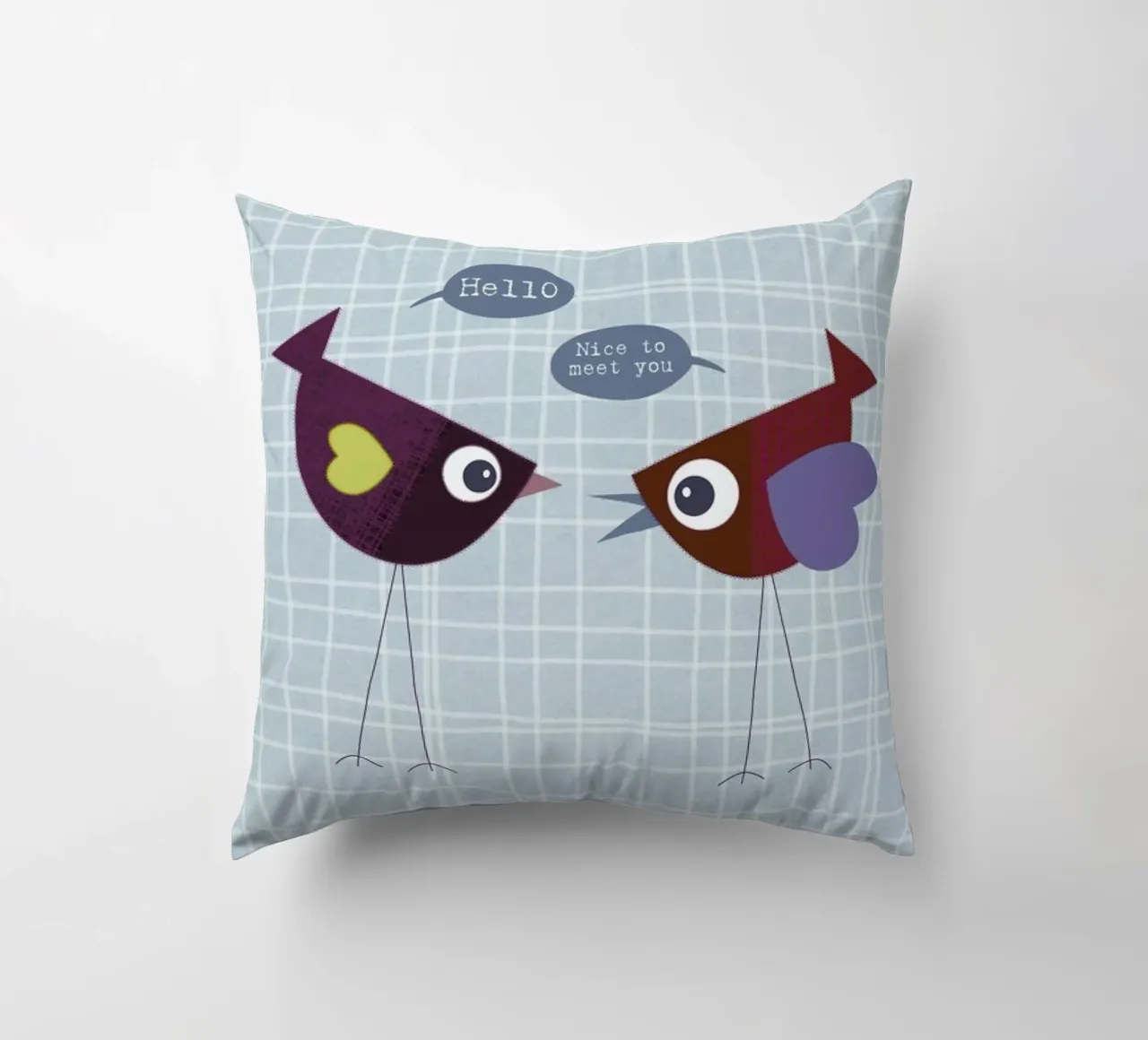 Hello nice to meet you bird cuscino da JaySan Studio