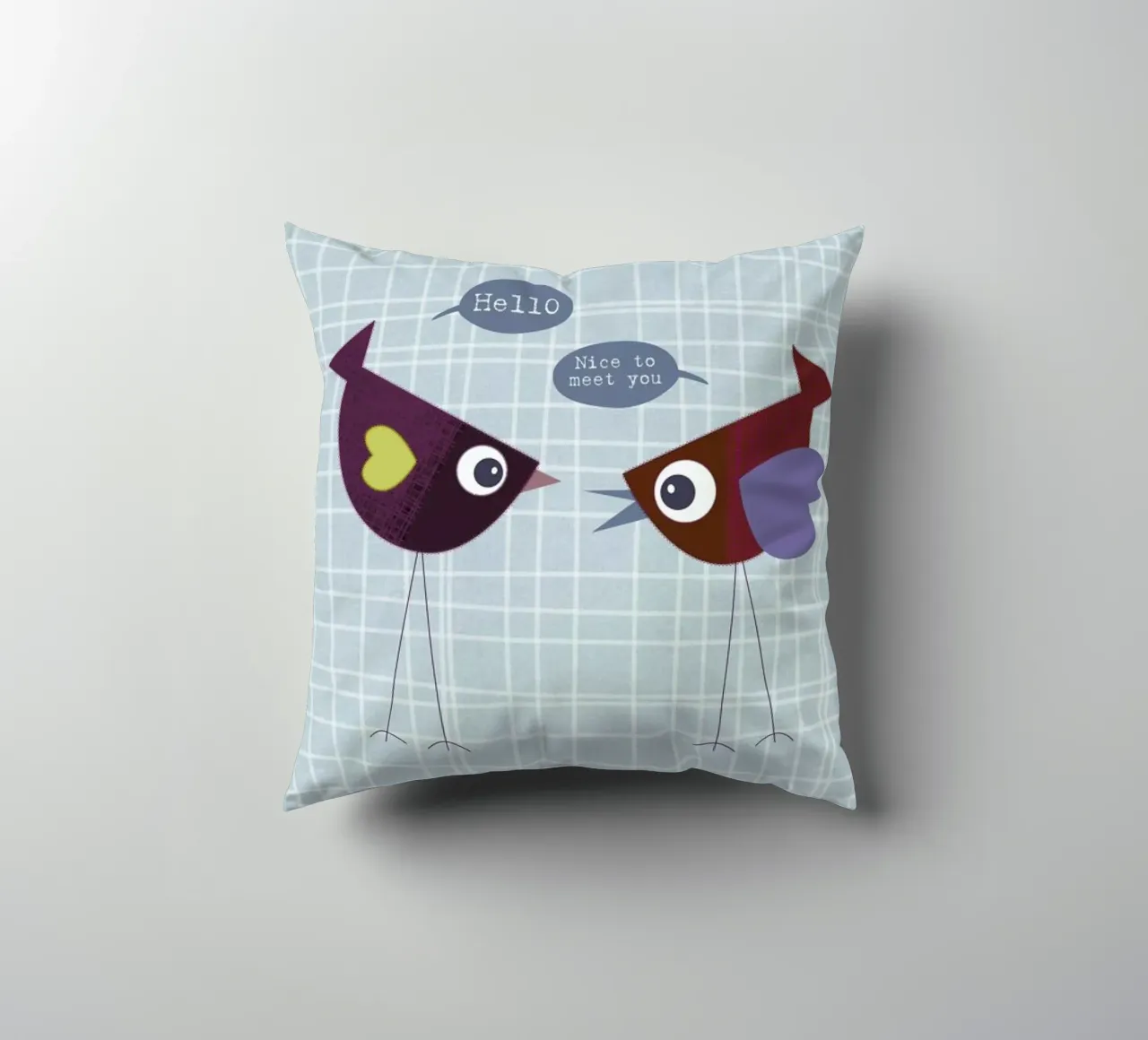 Hello nice to meet you bird cuscino da JaySan Studio