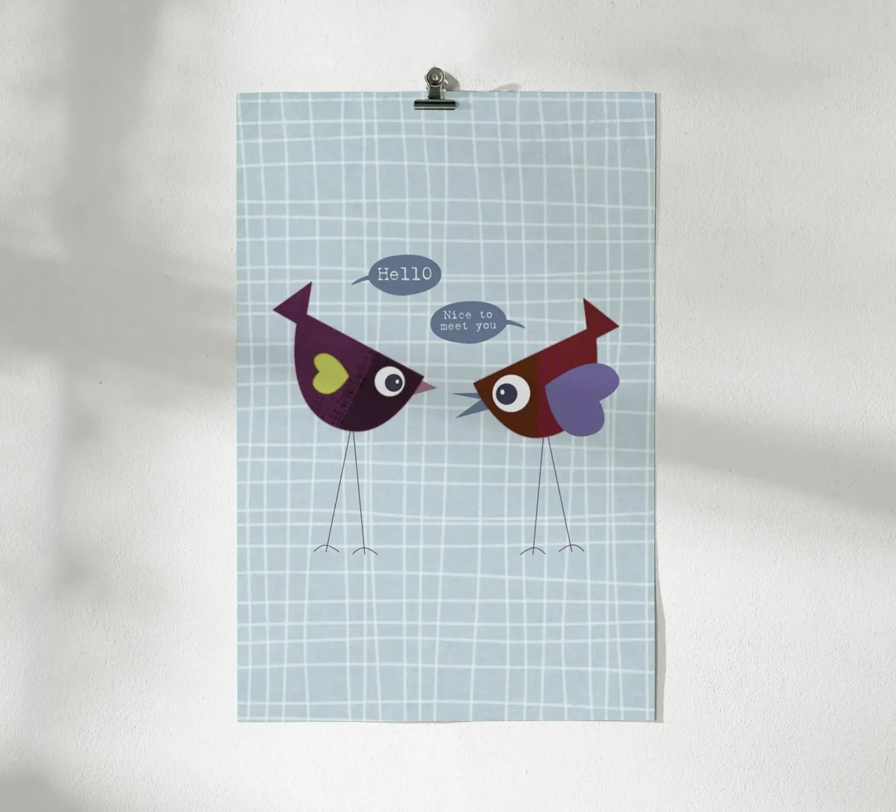 Hello nice to meet you bird carta hahnemühle da JaySan Studio