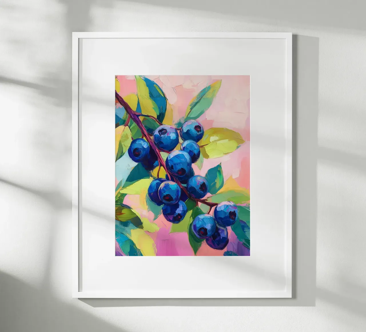 Mirtilli maturi poster con telaio in legno da Spice & Style
