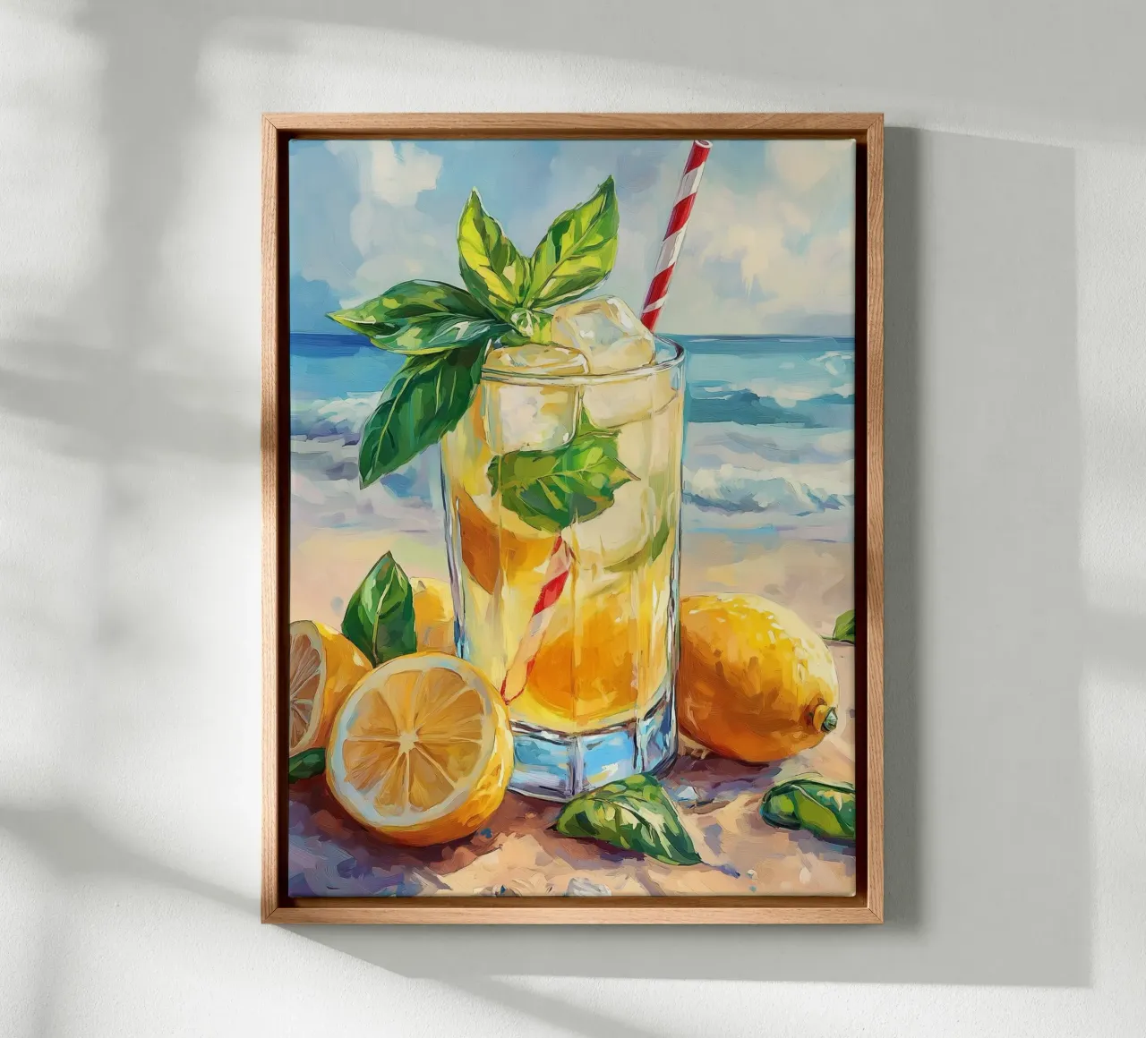 Limonata fresca in riva al mare tela con Cornice a cassetta da Spice & Style