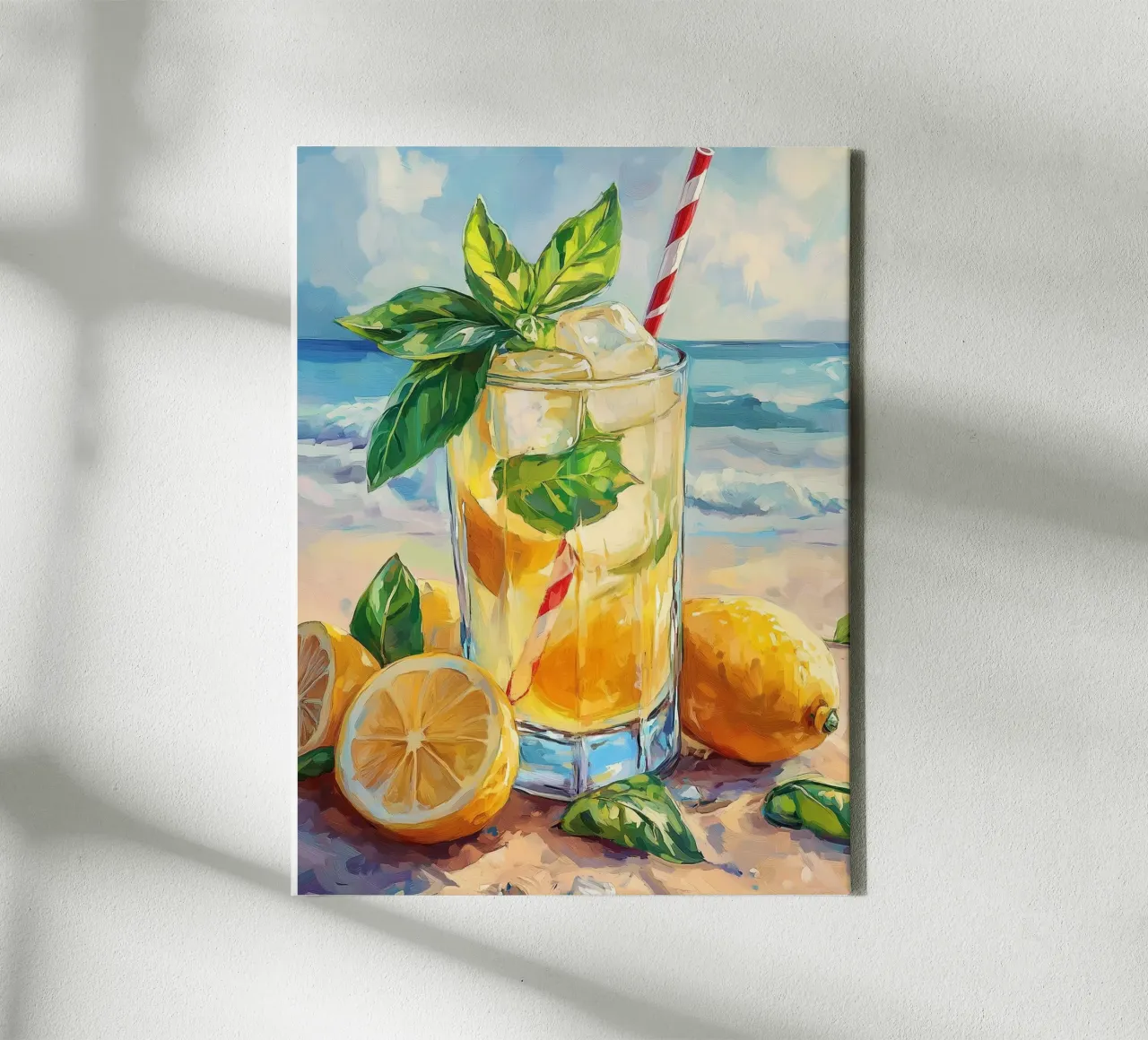 Limonata fresca in riva al mare tela con Cornice a cassetta da Spice & Style