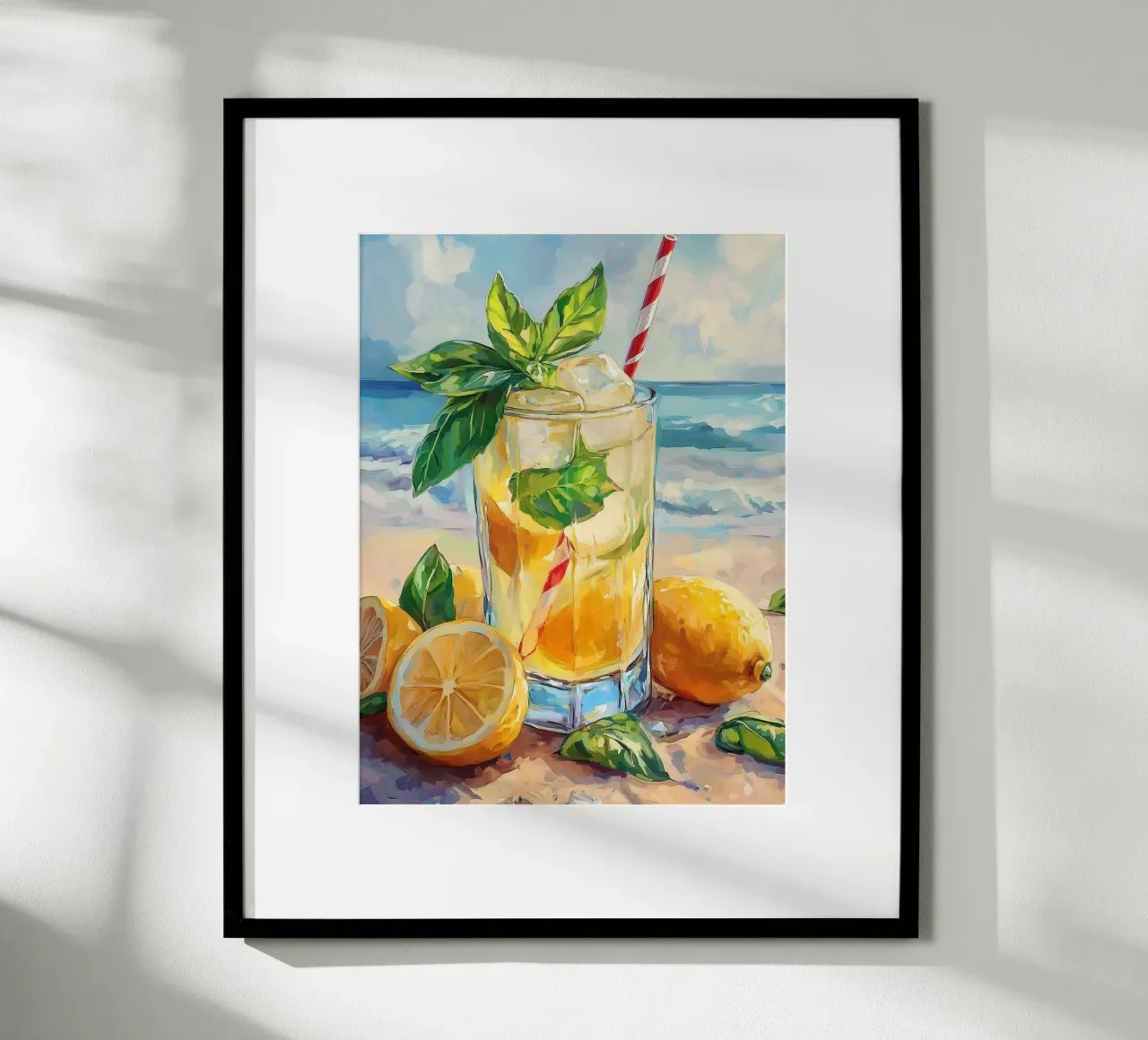 Limonata fresca in riva al mare poster con telaio in legno da Spice & Style