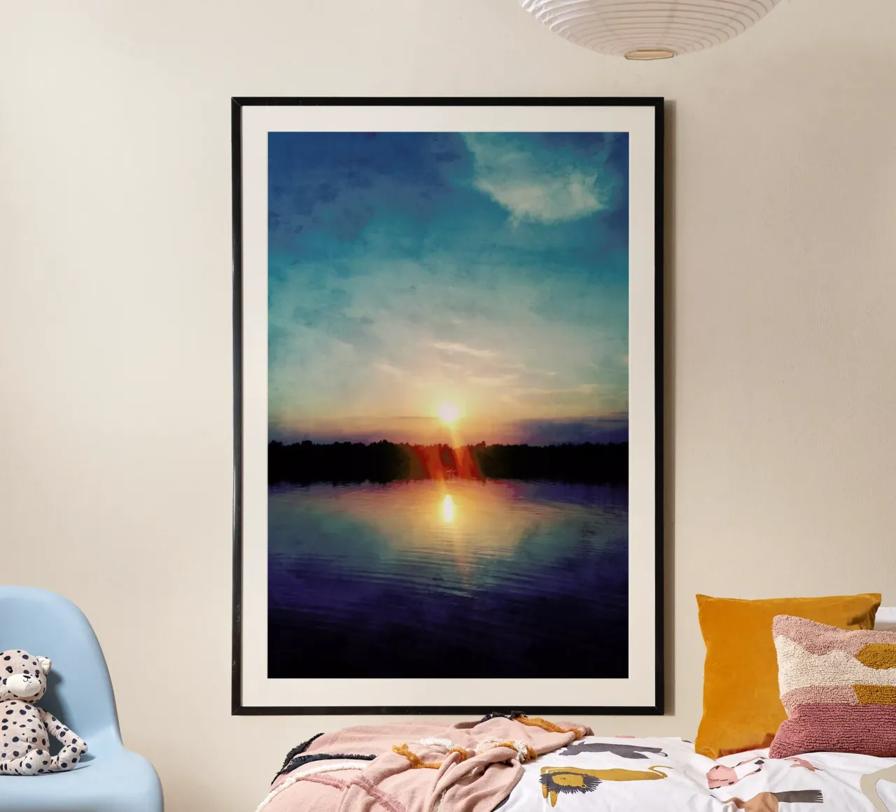 Here Comes the Night poster con telaio in plastica da Angelo Cerantola