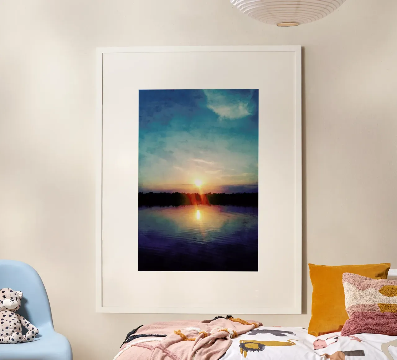 Here Comes the Night poster con telaio in plastica da Angelo Cerantola