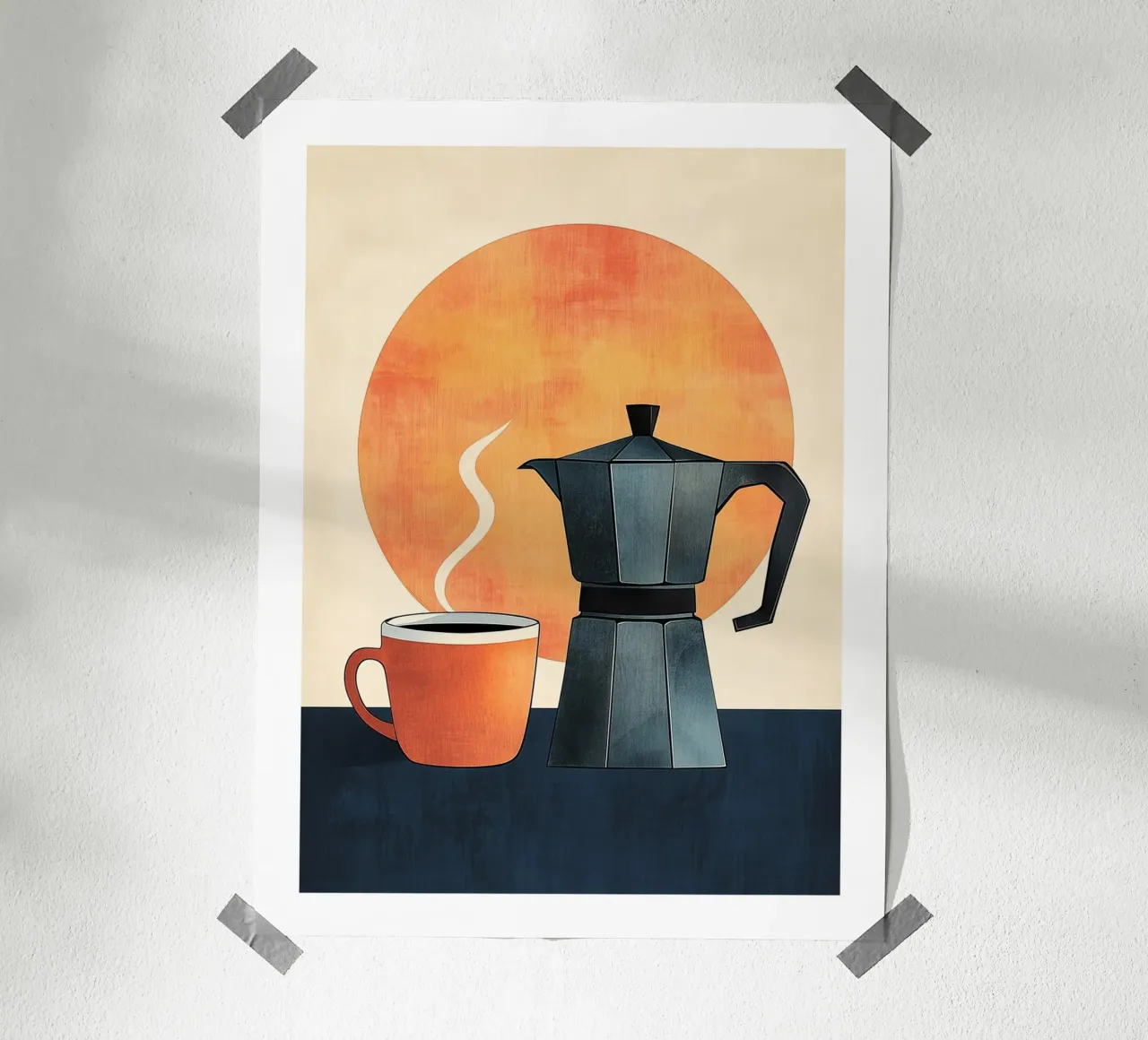 Caffè mattutino con macchina da caffè italiana poster da Spice & Style