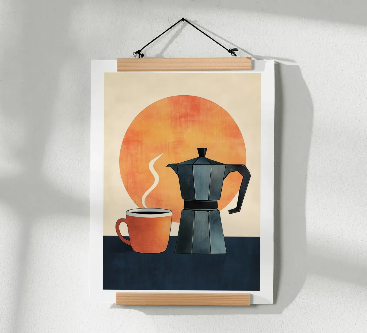 Caffè mattutino con macchina da caffè italiana poster da Spice & Style