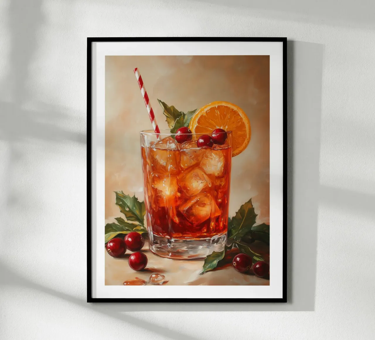 Cocktail di mirtilli rossi e arance poster con telaio in alluminio da Spice & Style