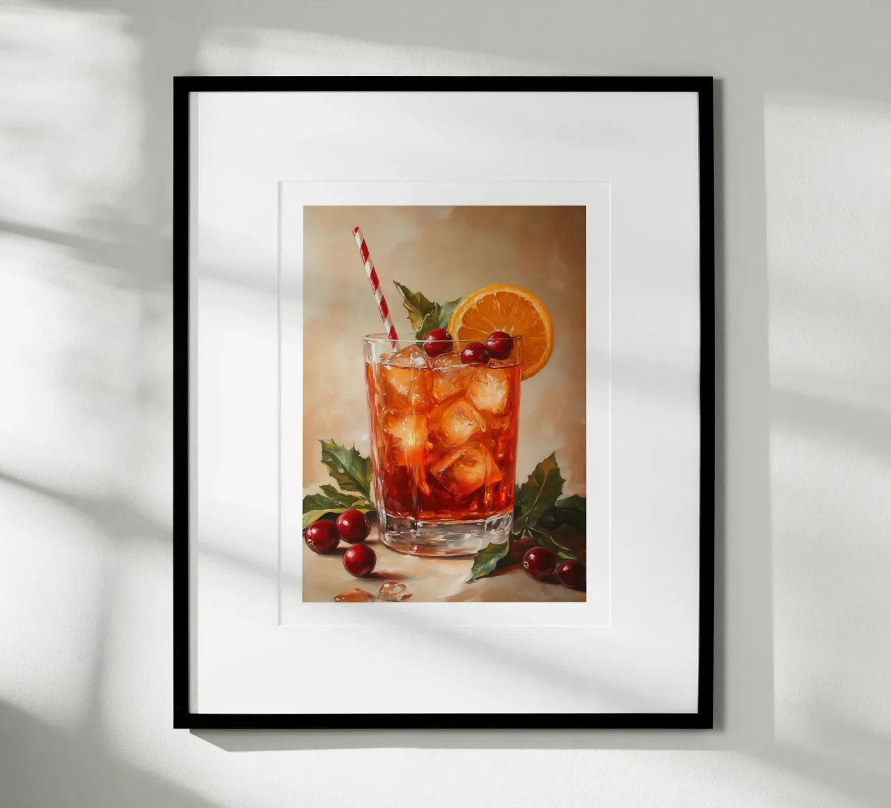 Cocktail di mirtilli rossi e arance poster con telaio in alluminio da Spice & Style