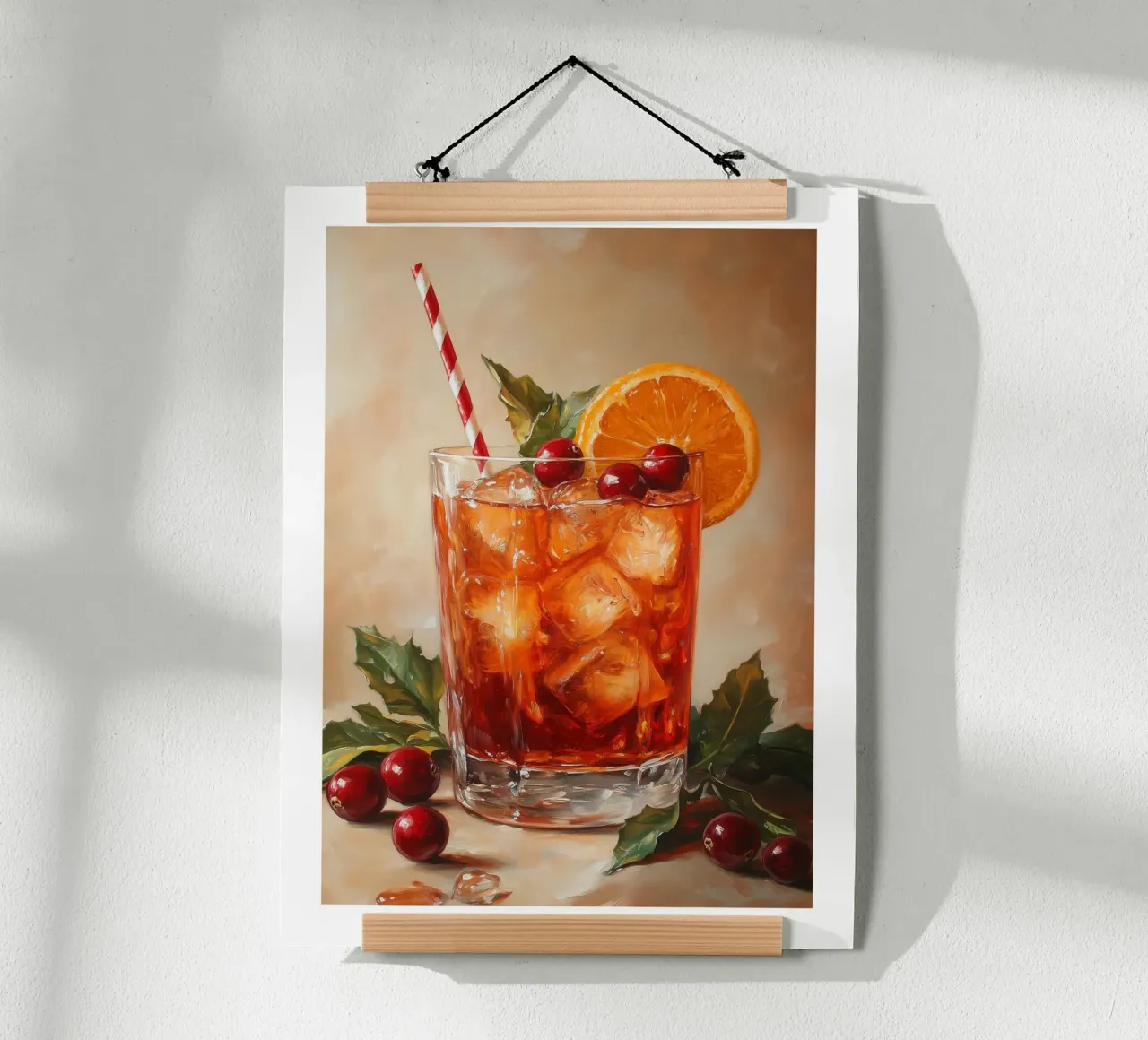 Cocktail di mirtilli rossi e arance poster con telaio in alluminio da Spice & Style