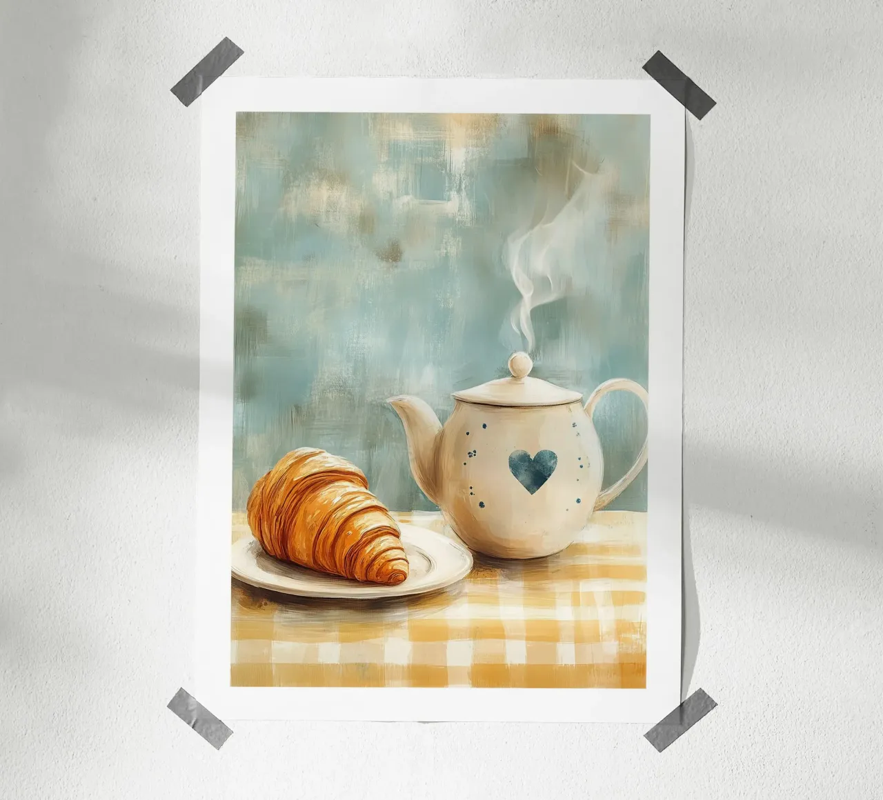 Colazione alla francese poster con telaio in legno da Spice & Style