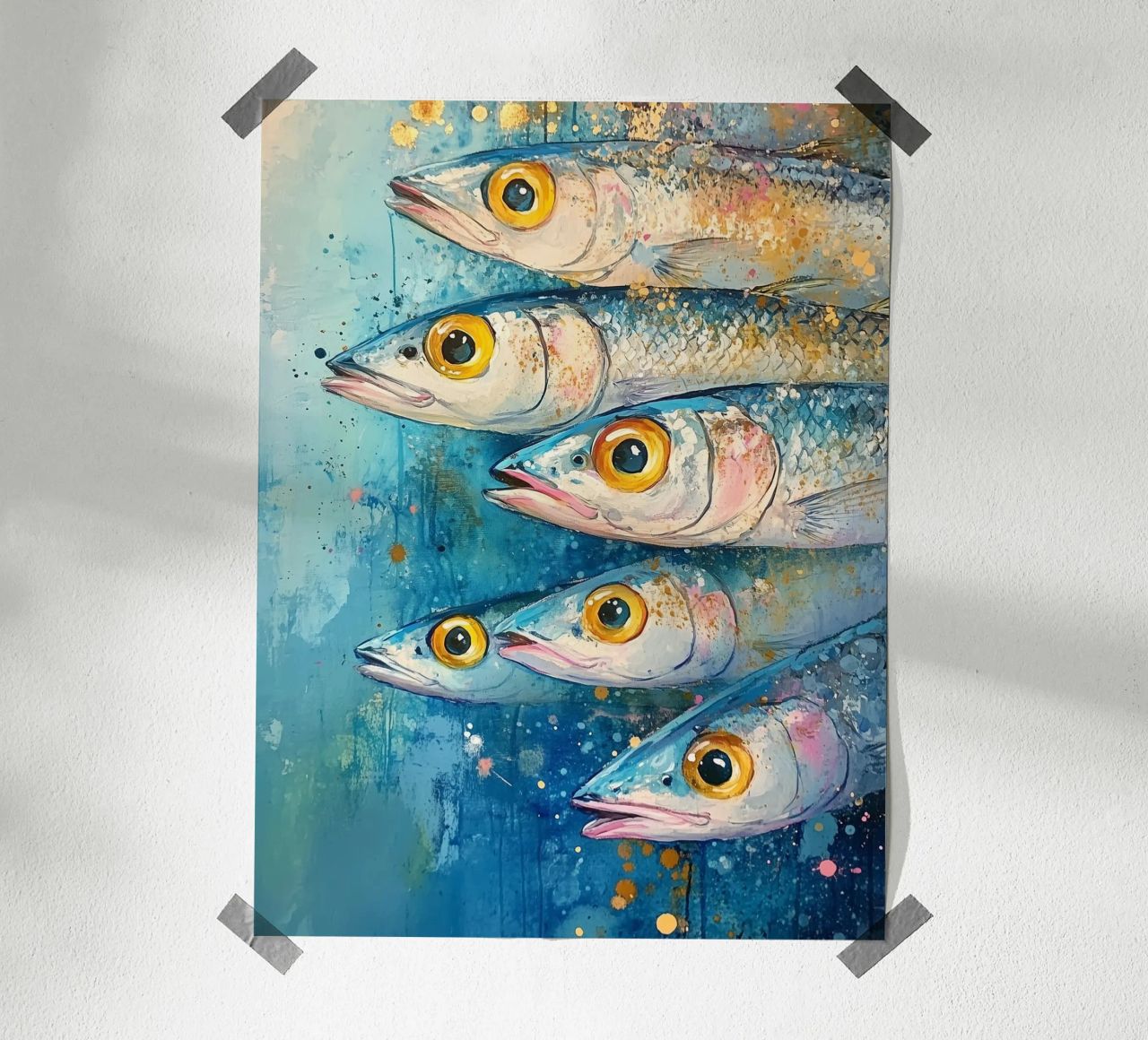 Strahlende Fischschwärme Poster von Spice & Style